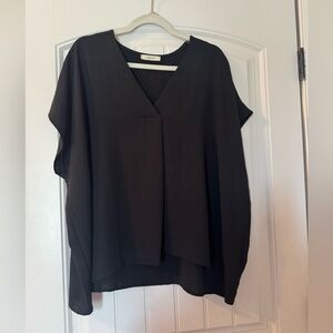 Entro Black V-Neck Blouse